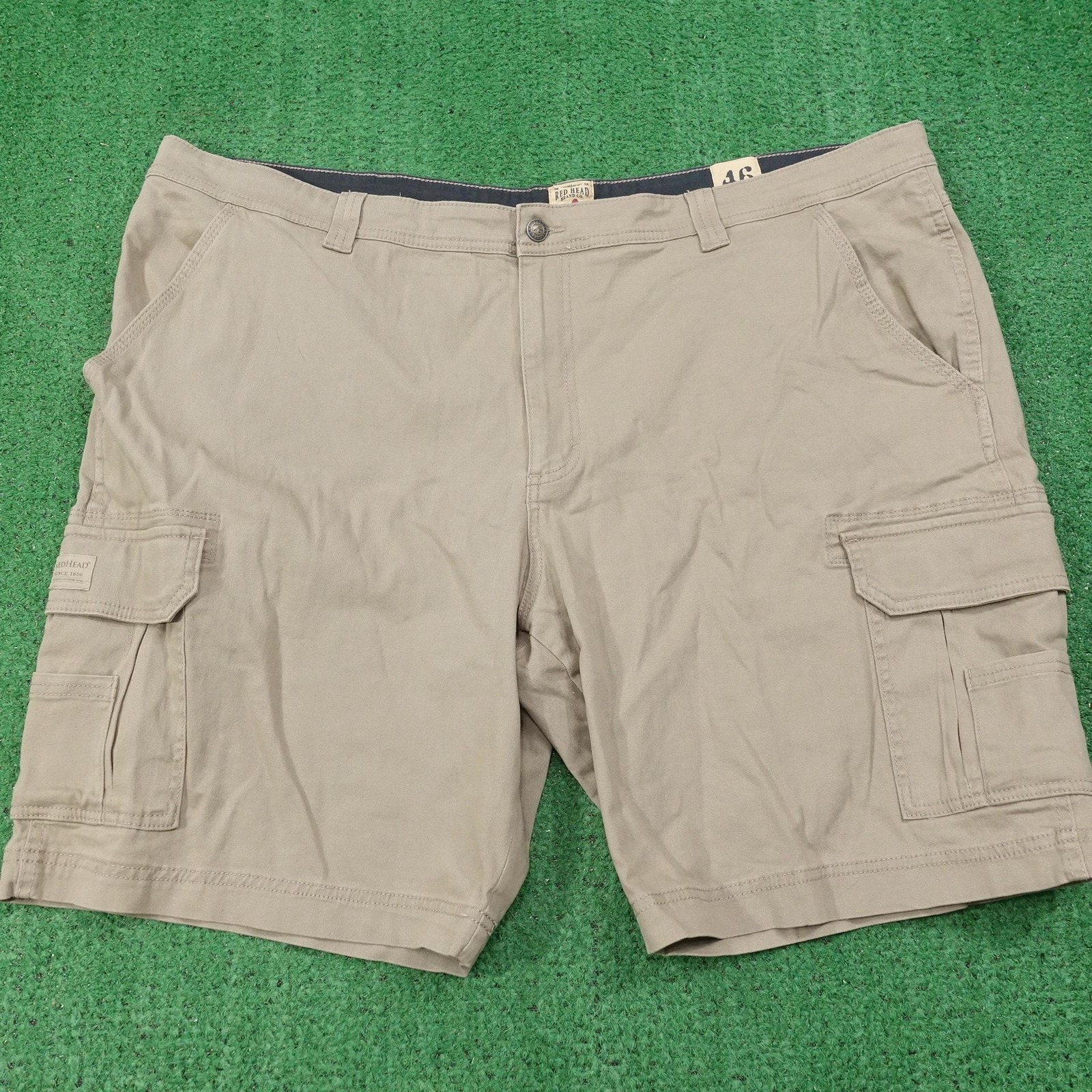 Red Head Cargo Shorts Mens 46 Beige Stretch Outdoor Utility 9.5 Inseam